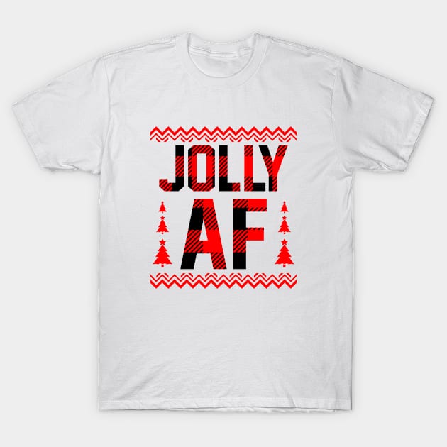 Jolly AF - Funny Christmas T-Shirt by qpdesignco